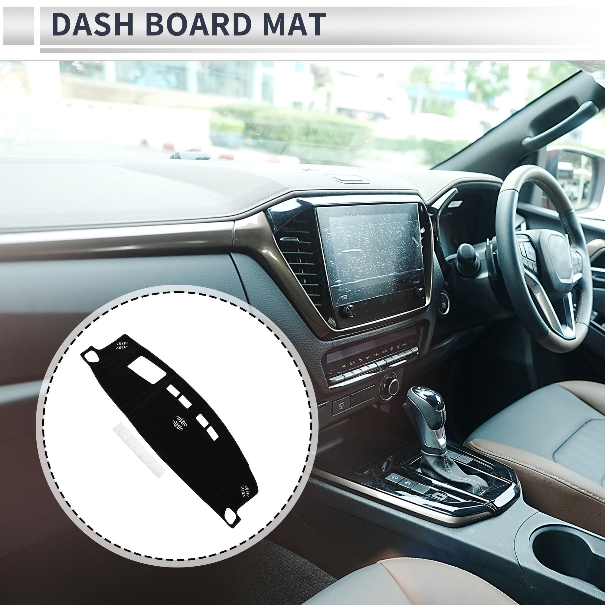 Unique Bargains Dashboard Cover for Chevrolet Suburban/for Chevrolet Tahoe/for GMC for Yukon 2021-2023 Non-Slip Dash Cover Mat Polyester Silicone Black