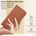 thumbnail image 4 of Zipper Lattice Brown Artificial Leather Sheath Phone Case For Samsung S23 S22 S21 Ultra / S23 S22 S21 S20 Plus / S23 S22 S21 S20 / A52 / A71 / A72 / A22 / A32 / A21S / S20 FE / S10 Plus / Note 10 20 /, 4 of 5
