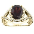 thumbnail image 1 of 10K Yellow Gold Natural Garnet Ring Oval 10x8mm Diamond Accent, size 5.5, 1 of 4