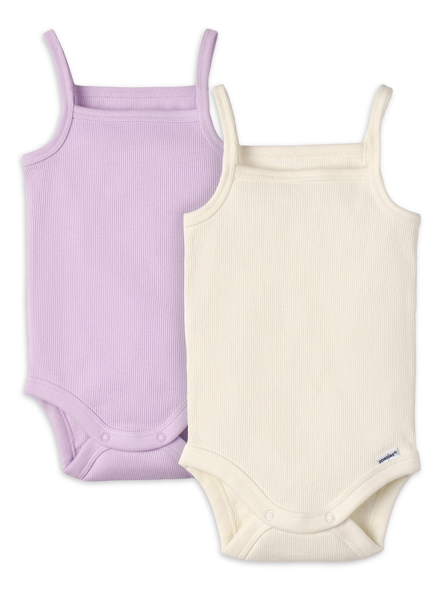 Modern Moments by Gerber Baby Girl Sleeveless Bodysuit, 2 Pack, Sizes 0/3M-24M