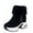 Black, variant on Fesfesfes Boots for Women Winter New Short Tube Plus Velvet Women's To Keep Warm, Cotton And Snow 35(US:5-5.5)
