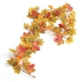 thumbnail image 1 of Fake Leaf Plants Vine, Reuseable Fall Maple Leaf Garland Waterproof Outdoor Ivy Red Maple   For DIY Halloween Garlands For Home Decoration Number 1,Number 2,Number 3, 1 of 8