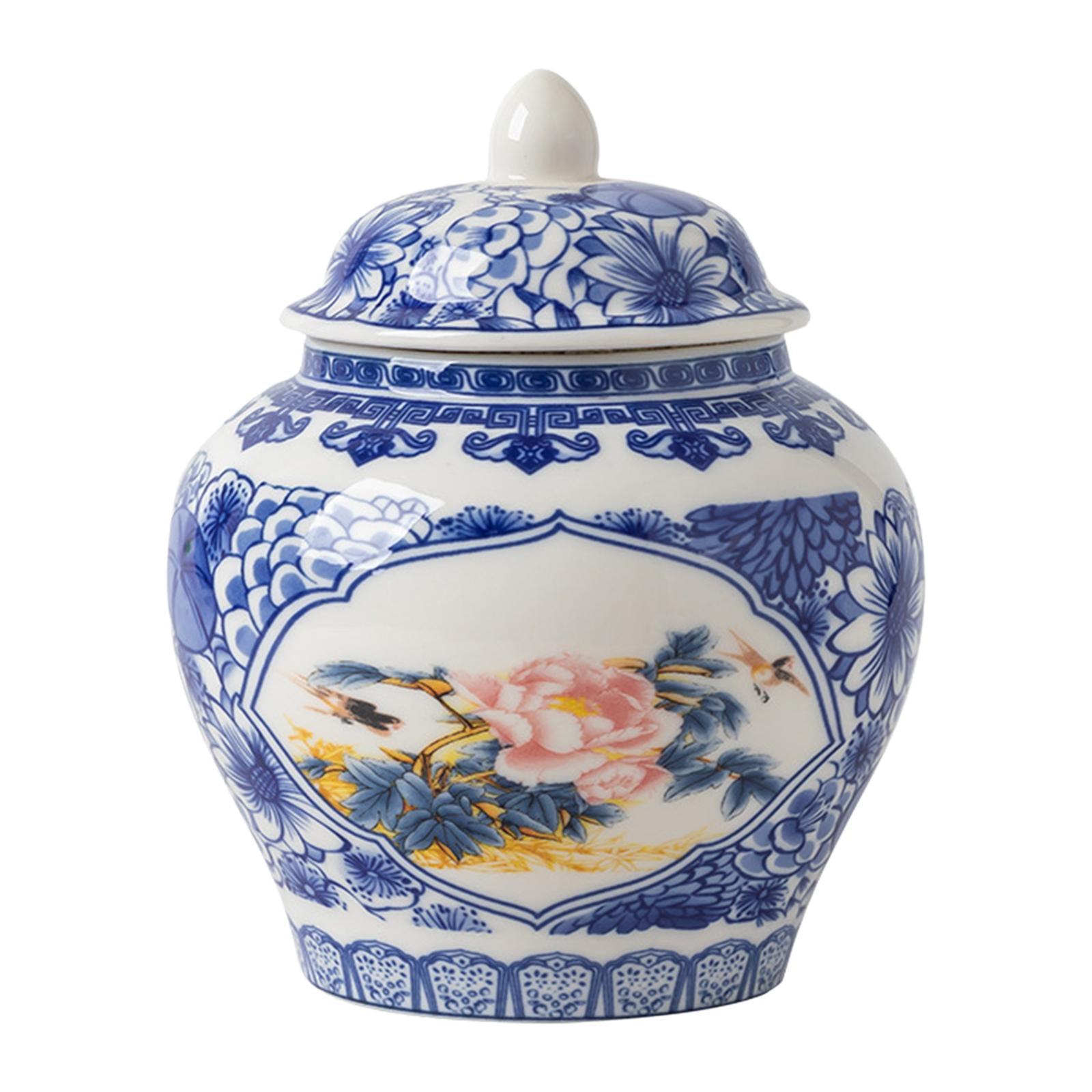 Decorative Ginger Jars with Lids Home Decor Crafts Flowers Ceramic