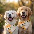 thumbnail image 2 of Dog Bandana 2 Pack,Leaf Newspaper Text Sunflower Pattern Bandanas for Dogs,Cat Bandana,Small/ Large Dog Bandana 2 Size,Dog Bandanas Girl Boy, 2 of 6