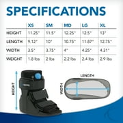 United Ortho USA14113 Short Air Cam Walker Fracture Boot, Small, Black