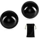 thumbnail image 1 of 2pcs Black Obsidian Baoding Balls, Chinese Health Exercise Massage Balls With Carry Pouch (black, 1.57 Inch), 1 of 4