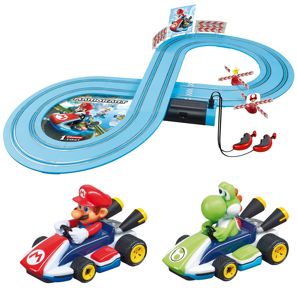 Carrera First Mario Kart Beginner Slot Car Race Track Set Featuring Mario  Versus Yoshi 