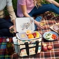thumbnail image 5 of FORMRS Insulated Cooler Bag 24 Cans Capacity Soft Leakproof Lunch Box with Side Pockets, Beach Pattern, 5 of 7