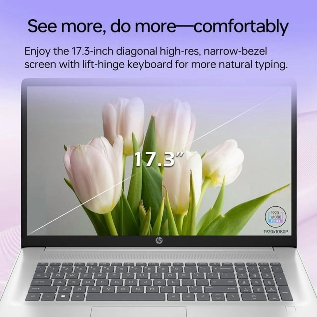 New HP 17 Laptop, 17.3" FHD IPS Display, Intel Core i5 1335U(Beat i7-1255U), 16GB RAM, 1TB SSD, Backlit Keyboard, Numeric Keypad, Wi-Fi 6, Bluetooth, Windows 11 Home Silver