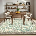 thumbnail image 5 of 5x7 Area Rug for Living Room Washable Botanical Print Bedroom Carpet Low Pile Ultra Thin Throw Cute Kids Nursery Rug Stain Resistant Indoor Rugs for Dining Room Entryway Office, Beige, 5 of 7
