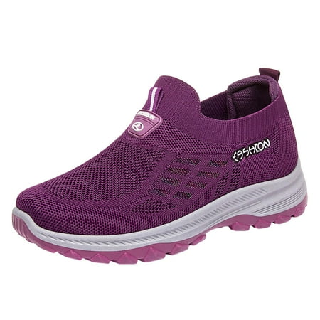 Fauean Shoes for Women Sneakers Casual and Lightweight Slip on Sneakers Women s Shoes Purple Size 41
