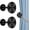 Black, variant on KOLAKO Curtain Holdbacks, Metal Small Drapery Tieback Hook , Wall Mounted Decorative Curtain Hold Backs Round Medallion for Living Room, Bedroom, Kitchen, 2 Pack, Silver