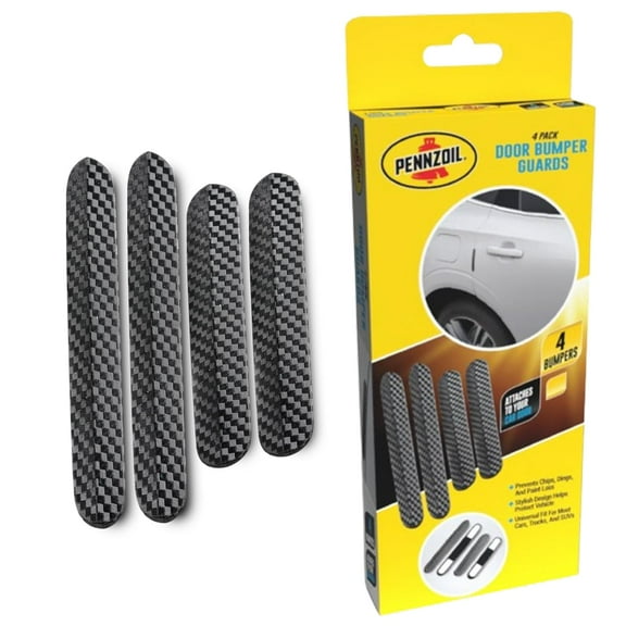 Pennzoil 4 Pack Car Door Protector Edge Guards - Universal Fit Bumper Guard, Truck Accessories, Anti-Collision Car, Auto, SUV, Minivan, Truck, Vehicle Door Bumper Guards For Cars, Stylish Sleek Design