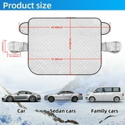 Car Front Windshield Snow Cover Aluminized Film with 9 Pcs Magnetic Edges, Windshield Shade Used for Snow Protection, Rain and Sun.