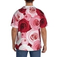thumbnail image 5 of Fotbe Rose print Short Sleeve Button Down Shirts for Men Casual Summer Beach Wrinkle Free Shirt-Large, 5 of 7