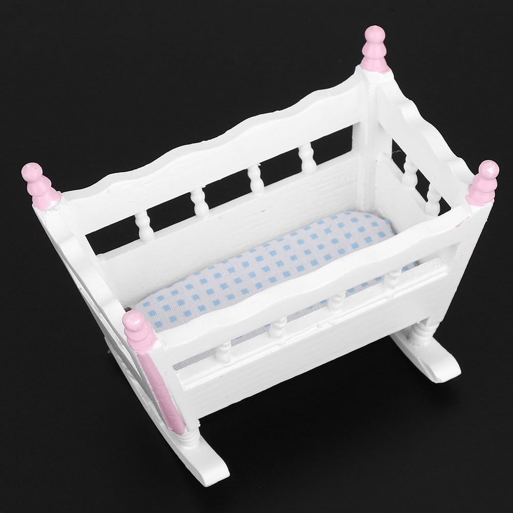 Yosoo Play House Toy Dollhouse Accessories Miniature Furniture Baby Cradle For 1 12 Scale Doll Dollhouse Miniature Cradle Miniature Baby Cradle