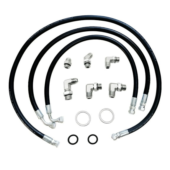 Transmission Cooler Lines Compatible with Duramax Chevy GMC Diesel 6.6L LLY LBZ LMM 2006-2010, Upgraded SS Braided Cooler Hose Fit for Allison Transmission Only