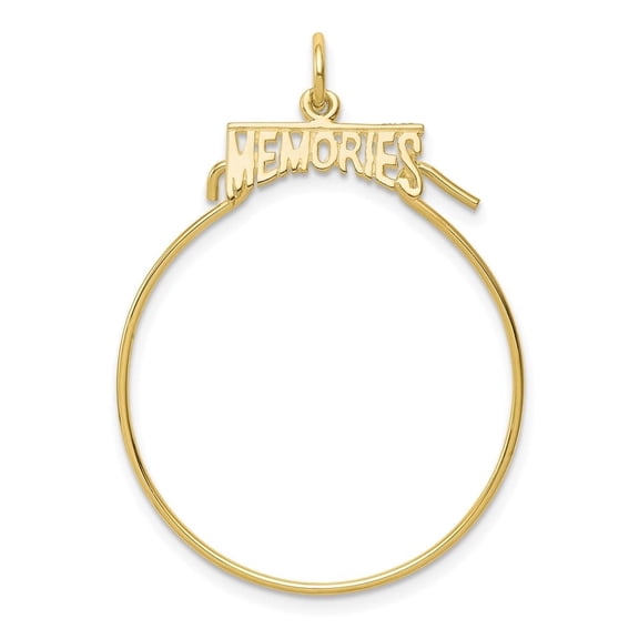 Auriga Fine Jewelry 10K Yellow Gold Memories Holder Charm Pendant for Women (L- 35 mm, W- 21 mm)