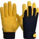 thumbnail image 1 of Guantes de jardinería de cuero para mujeres Guantes de jardinería resistentes a las espinas para hombres y mujeres (amarillo, 1 par, L), 1 of 4