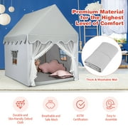 Costway Kids Play Tent Large Playhouse Children Play Castle Fairy Tent Gift w/ Mat Gray