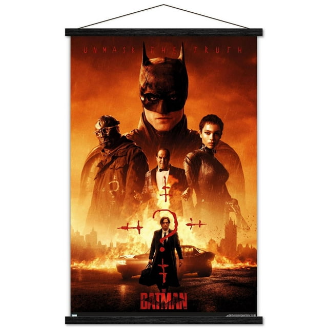 DC Comics Movie The Batman - One Sheet Wall Poster, 22.375" x 34" Framed