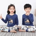 thumbnail image 3 of Pijamas para niños y niñas, camiseta cálida a rayas con pantalones, ropa de dormir para jóvenes, conjuntos de ropa de Navidad, otoño e invierno, nuevo, 3 of 4