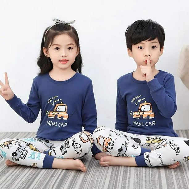 Pijamas de algodon para ninos ropa de dormir para ninos de 2 4 5 6 7 8 9 10 11 12 13 y 14 anos color verde Walmart en linea