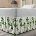 thumbnail image 1 of Palm Tree Bed Skirt, Watercolor Style Forest Pattern of Coconut Trees Growth Ecology, Elastic Bedskirt Dust Ruffle Wrap Around for Bedding Decor, 4 Sizes, Green Cocoa and White, by Ambesonne, 1 of 2