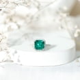 thumbnail image 5 of Rosec Jewels Vintage Style Lab Grown Emerald Engagement Ring - 6 Ct - 8mm Asscher Cut - Emerald Diamond Ring - with Jewelry Box, 18K White Gold, US 9.50, 5 of 9