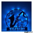 thumbnail image 2 of Craftnamesign Custom Saxophone Metal Wall Art LED Light, Saxophone Player Name Sign Wall Decor, 2 of 4