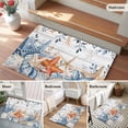 thumbnail image 5 of Entryway Rug 2'x3', Blue Coastal Small Rug for Kitchen Bathroom Door Mat Indoor Entrance, Summer Beach Starfish Weeping Eucalyptus Wooden Non-Slip Area Rugs Floor Mats Carpet Front Door Rugs, 5 of 8