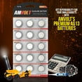 thumbnail image 2 of AmVolt- Pack of 15 LR44 Batteries AG13A76 Battery, Premium Alkaline Ultra Power Non Rechargeable Button Battery, 1.5 Volt Small Batteries for Remotes Games Controllers Toys & Electronic Devices, 2 of 6