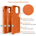 thumbnail image 6 of Liquid Silicone Case for iPhone 12, [Camera Protection] [Anti Fingerprint] [Wireless Charging] 4 Layer Phone Case Protective Cover, Built-in Microfiber Case Cover, 6.1", Orange, 6 of 14