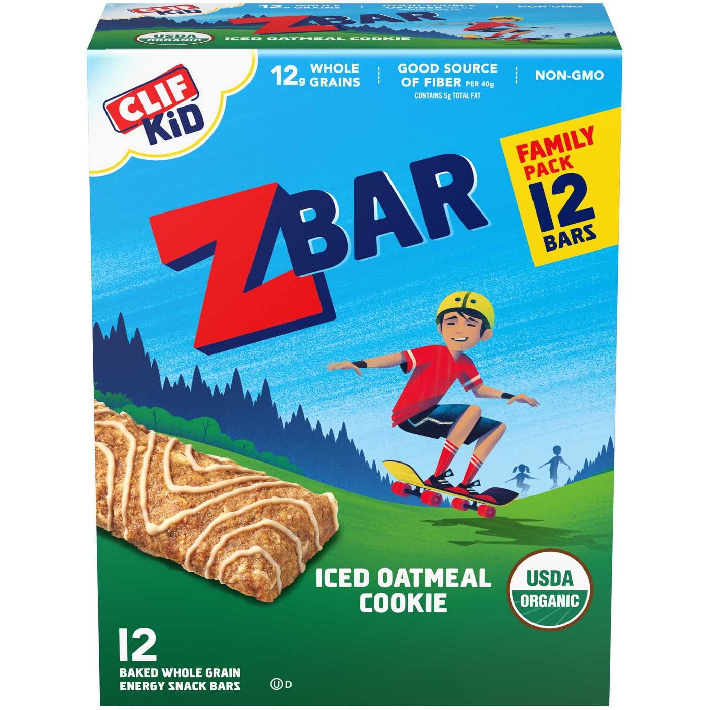Clif Kid Zbar - Iced Oatmeal Cookie - Soft Baked Whole Grain Snack Bars - Usda Organic - Non-Gmo - Plant-Based - 1.27 Oz. (12 Pack) - Pack of 2