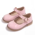 thumbnail image 3 of Rexoro Girls Mary Janes Dress Shoes Faux Patent Leather Hook Loop Toddler Flats for Wedding Party, 3 of 7