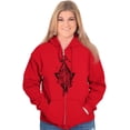 thumbnail image 3 of Bird Triangle Rose Floral Spiritual Womens Plus Size Graphic Zipper Hoodie Brisco Brands 2X, 3 of 5