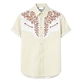 thumbnail image 4 of WAYUTE Denim Short Sleeve Shirt for Kids Boys Printed Western Style Top with Button Front Comfort Fit Casual Outdoor, 4 of 4