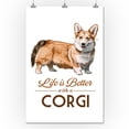 thumbnail image 2 of Corgi, Life is Better, White Background (24x36 Giclee Gallery Art Print, Vivid Textured Wall Decor), 2 of 3