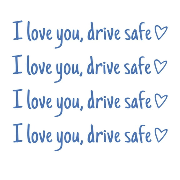 Bpyeka I You Drive Safe English Heart-shaped Rearview Mirror Sticker,Car Sticker,Fall Decor