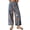 Blue, variant on Women's Blue Floral Print Mid Rise Cropped Wide Leg Jeans Boho Baggy with Pockets
