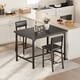 thumbnail image 3 of Juego de Comedor Alto para 2 Personas de 3 Piezas - Mesa Alta con Reposapiés y 2 Sillas Tapizadas con Respaldo - Diseño Compacto para Cocina, Comedor o Apartamento - Negro Texturizado, 3 of 8
