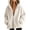 White 1, variant on Womens Jackets Hooded Baggy Zip Up Dual Hand Pockets Relax Solid Tops