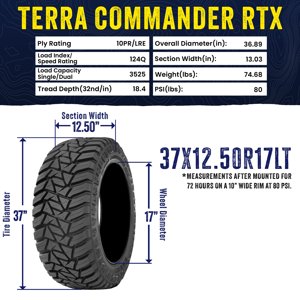 Kanati Tires Kanati Terra Commander RTX Rugged Terrain LT37X12.50R17 124Q E Light Truck Tire Sansujyuku sansujyuku.com