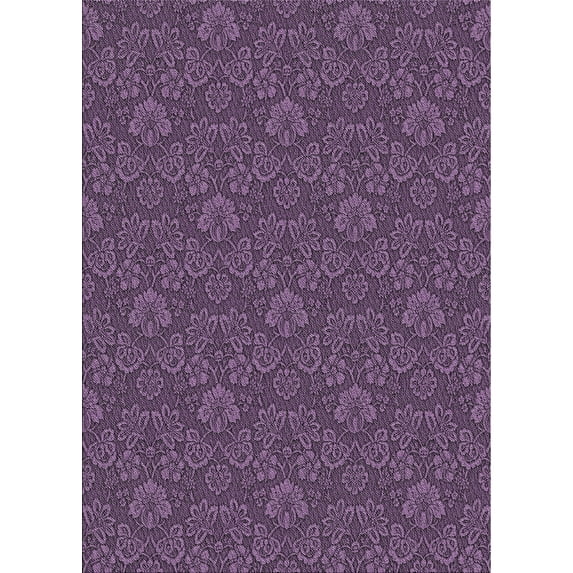 Ahgly Company Indoor Rectangle Patterned Dark Purple Novelty Area Rugs, 2' x 3'