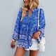thumbnail image 2 of Blusa suelta de verano para mujer, camisas bohemias casuales con estampado floral, camisas bohemias de manga larga, blusas sueltas, diseño exquisito, 2 of 6