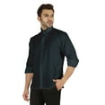 thumbnail image 4 of Bestman Formal Front Button Placket Solid Shirts For Mens Long Sleeve Regular Fit Shirt, 4 of 7