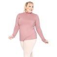 thumbnail image 2 of Stretch Is Comfort Women's Plus Size Warm Long Sleeve Turtleneck Top Mauve 2X, 2 of 6