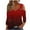 Red, variant on BADHUB Clod Sholuder Tops for Women Plus Size Hollow Out Eyelet 3/4 Lenght Sleeve Tunic Shirts Casual Elegant Blouses