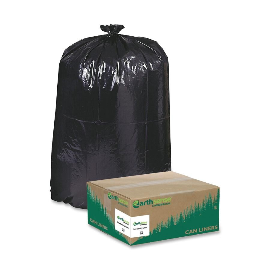 1.25 mil Case of 100 Black, 31-33 Gal Earthsense Commercial RNW4050 Can Liner 33x39 1, Fоur Расk 