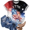 thumbnail image 4 of Leey-World Usa Shirts for Women Vintage 250 Years 1776-2026 250th Birthday 4th July T-Shirt(Navy,L), 4 of 7